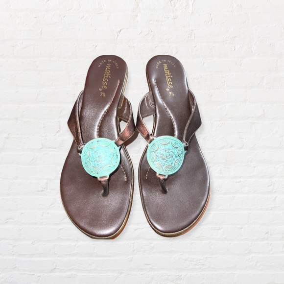 Matisse Shoes - Matisse Women’s 7.5 Boho Wedge Heel Sandals Slip On Shoes Made In Italy